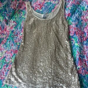Gold Sequin Tank Top